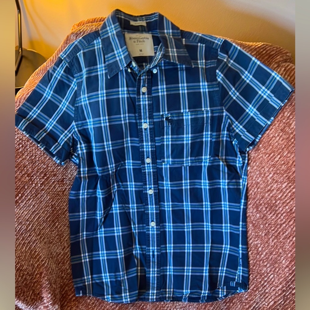 Blue Plaid Abercrombie & Fitch Button-Up